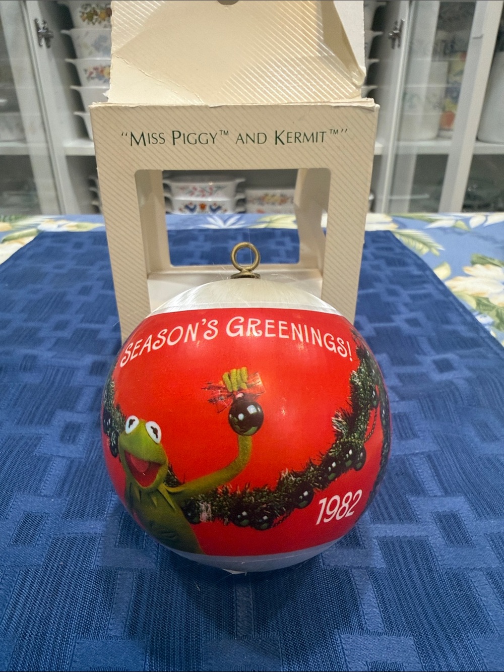 Hallmark Red and Green Kermit Holiday Ball Ornament